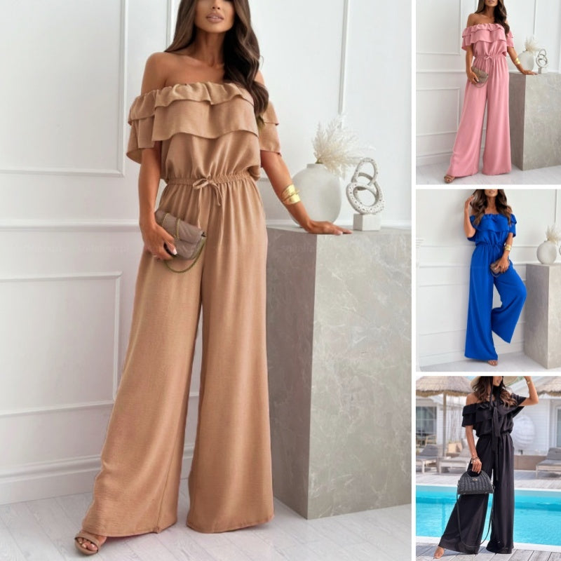 🌺Schulterfreier Rüschen-Jumpsuit für Damen🍑