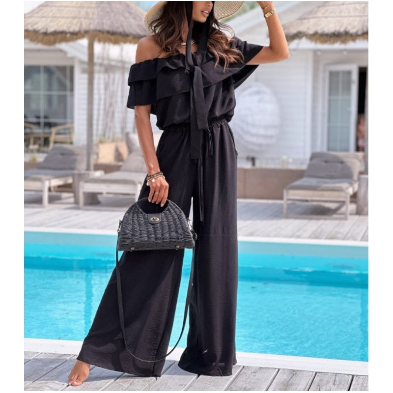 🌺Schulterfreier Rüschen-Jumpsuit für Damen🍑