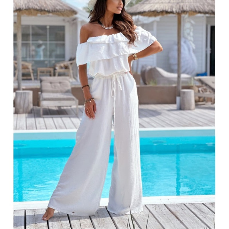 🌺Schulterfreier Rüschen-Jumpsuit für Damen🍑