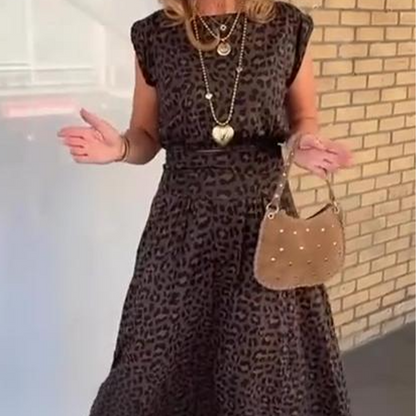 Oberteil- und Rock-Set mit Leopardenmuster für Damen