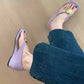 Minimalistische Damen-Sandalen mit verstecktem Absatz