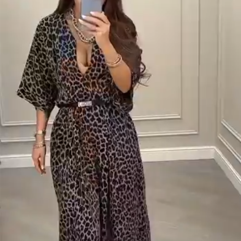 Sexy Mode-Overall mit Leopardenmuster