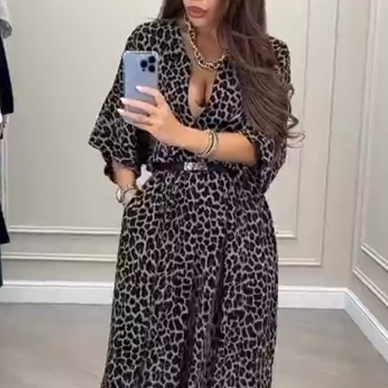 Sexy Mode-Overall mit Leopardenmuster