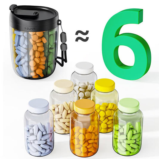 Pillendosiererflasche mit 6 Fächern