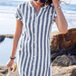 Gestreiftes Button-Down-Hemdkleid für Damen