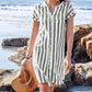 Gestreiftes Button-Down-Hemdkleid für Damen