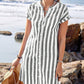Gestreiftes Button-Down-Hemdkleid für Damen