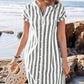 Gestreiftes Button-Down-Hemdkleid für Damen