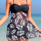 🌴👙Damen zweiteiliger Badeanzug mit Print und Träger-Shorts