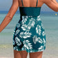 🌴👙Damen zweiteiliger Badeanzug mit Print und Träger-Shorts