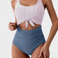 🏖️💓2026 Sommer-Hot-Sale - 50% Rabatt🩱Einteiliger Badeanzug mit gerafftem Knoten und Bauchkontrolle