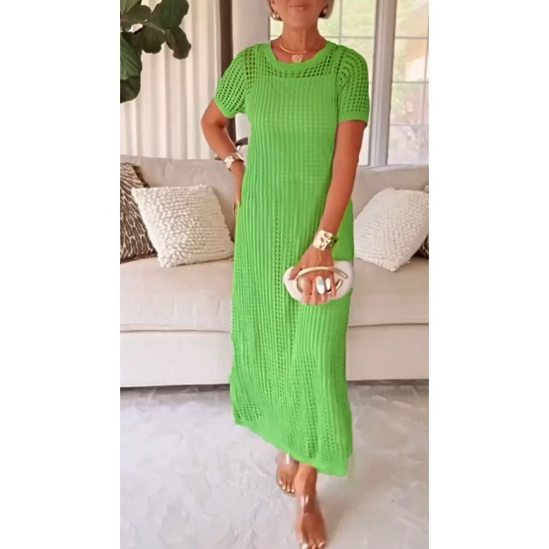 ⏳Zeitlich begrenzter Rabatt💥Langes Damenkleid mit Ausschnitt - zweiteiliges Set