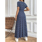 Lässiges Maxikleid mit V-Ausschnitt und Blumenmuster für Damen