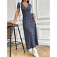 Lässiges Maxikleid mit V-Ausschnitt und Blumenmuster für Damen