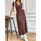 Lässiges Maxikleid mit V-Ausschnitt und Blumenmuster für Damen