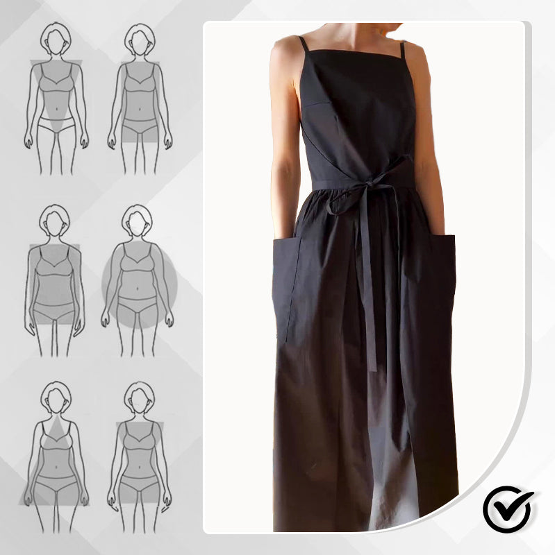 Elegantes Kleid mit Karree-Ausschnitt und Spaghettiträgern