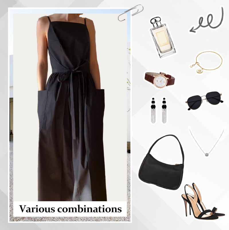 Elegantes Kleid mit Karree-Ausschnitt und Spaghettiträgern