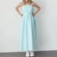 Elegantes Kleid mit Karree-Ausschnitt und Spaghettiträgern