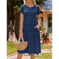 👗Elegantes Midikleid mit Rundhalsausschnitt und Taschen für Damen