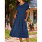 👗Elegantes Midikleid mit Rundhalsausschnitt und Taschen für Damen