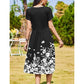 👗Elegantes Midikleid mit Rundhalsausschnitt und Taschen für Damen