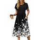 👗Elegantes Midikleid mit Rundhalsausschnitt und Taschen für Damen