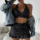 3-teiliges bedrucktes Bikini-Badeanzug-Set für Damen