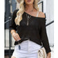 Damen Sommer Häkeln Durchbrochenes 3/4 Ärmel Pullover Strick Top