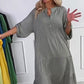 Gepunktetes Kleid für Damen mit Knopfleiste und lockerem Schnitt