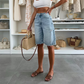 Retro-Jeans-Shorts in Midilänge mit Destroy-Effekten