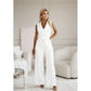 ☀️Frauen ärmelloser V-Ausschnitt Solid Jumpsuit🕊️