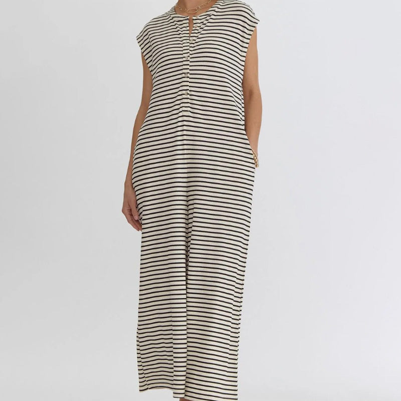 Gestreifter Freizeit-Overall für Damen