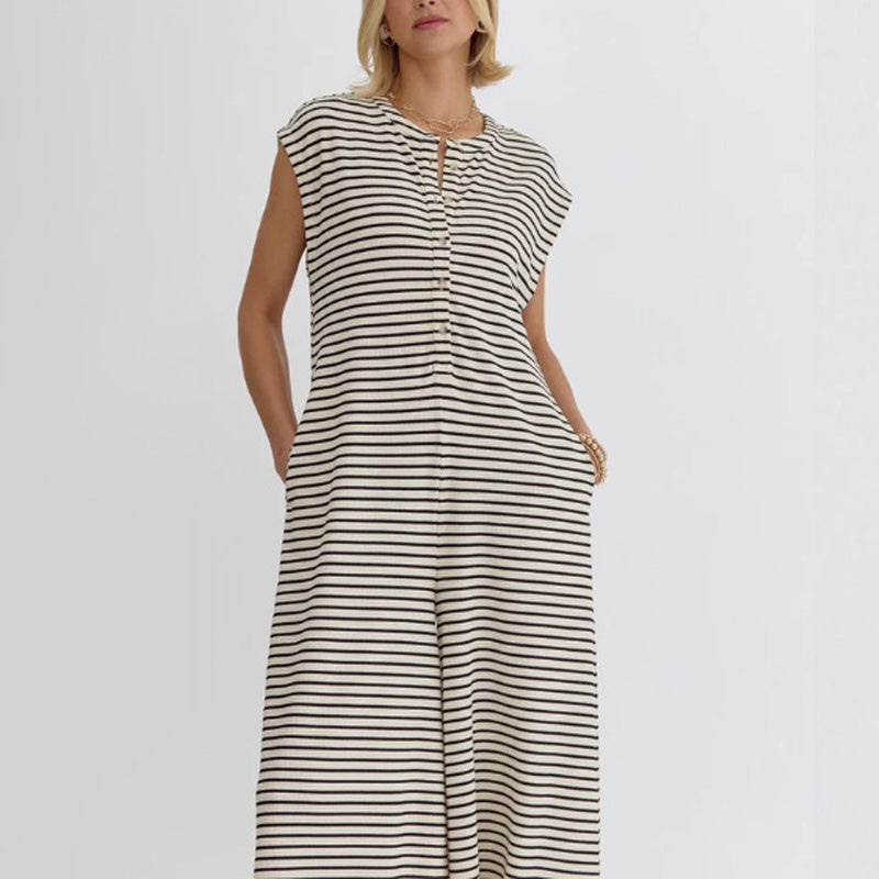 Gestreifter Freizeit-Overall für Damen