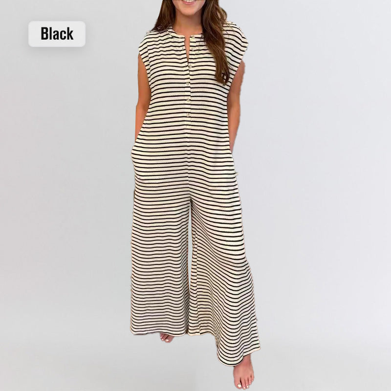 Gestreifter Freizeit-Overall für Damen