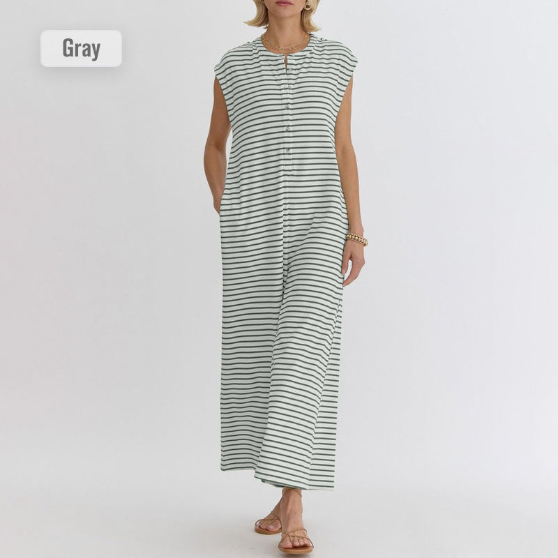 Gestreifter Freizeit-Overall für Damen
