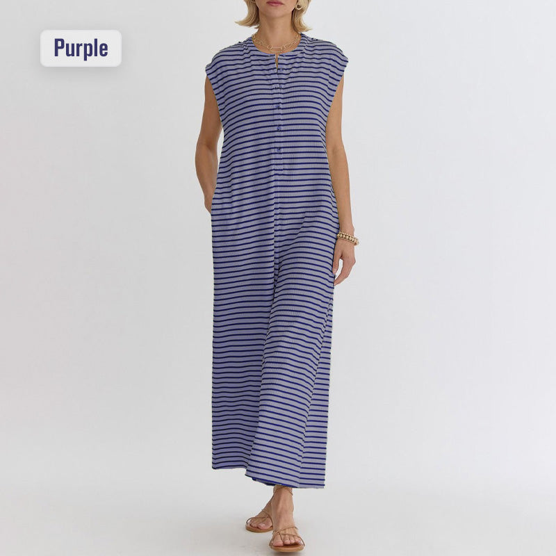 Gestreifter Freizeit-Overall für Damen