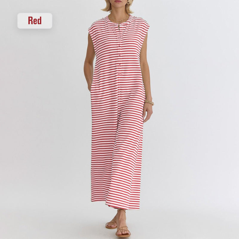 Gestreifter Freizeit-Overall für Damen