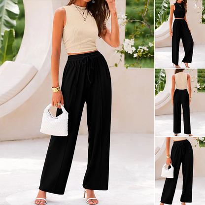 🌸Neu eingetroffen - 50 % Rabatt💖 Zweiteiliges Set aus ärmellosem Oberteil und Hose für Damen