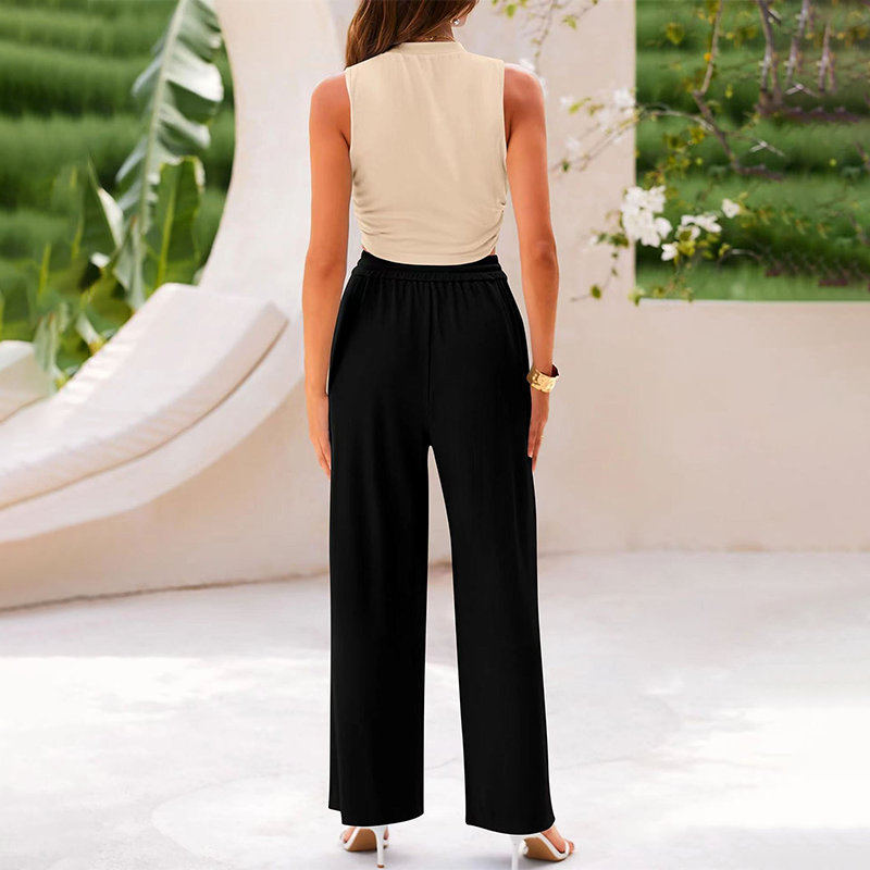 🌸Neu eingetroffen - 50 % Rabatt💖 Zweiteiliges Set aus ärmellosem Oberteil und Hose für Damen