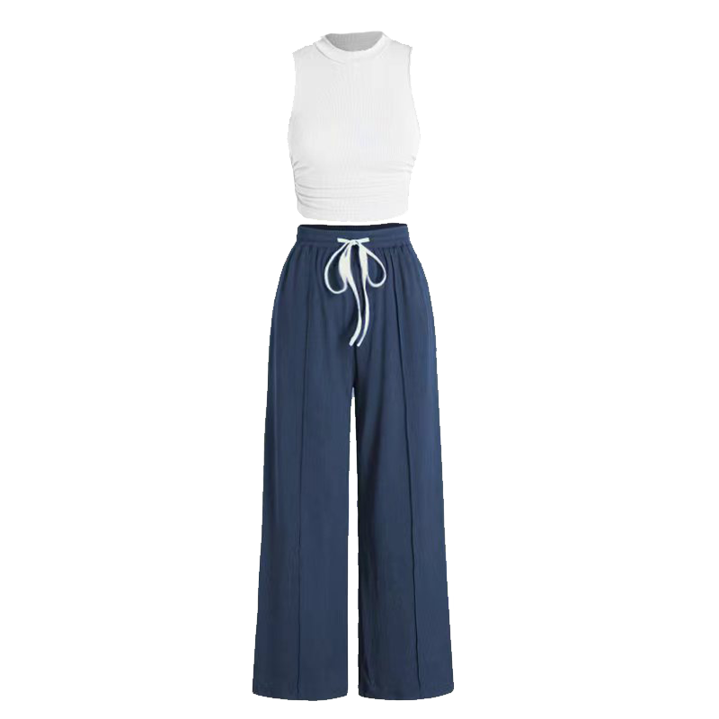 🌸Neu eingetroffen - 50 % Rabatt💖 Zweiteiliges Set aus ärmellosem Oberteil und Hose für Damen