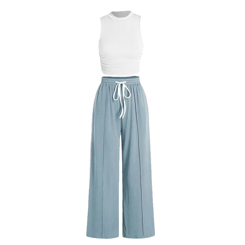 🌸Neu eingetroffen - 50 % Rabatt💖 Zweiteiliges Set aus ärmellosem Oberteil und Hose für Damen