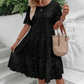 Damenkleid mit Rundhalsausschnitt, Blumenmuster und Cut-Outs