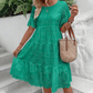 Damenkleid mit Rundhalsausschnitt, Blumenmuster und Cut-Outs