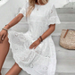 Damenkleid mit Rundhalsausschnitt, Blumenmuster und Cut-Outs