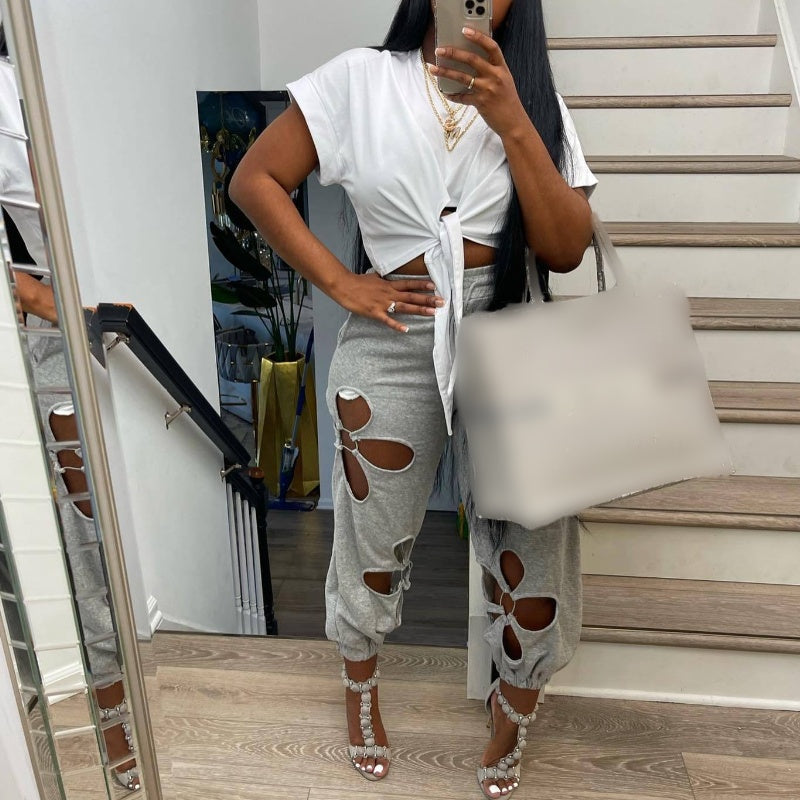 🌸👖Freizeithose für Damen mit Rissen