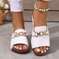 Modische Slide-Sandalen für Damen mit Kettendetail
