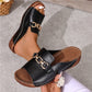 Modische Slide-Sandalen für Damen mit Kettendetail