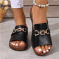 Modische Slide-Sandalen für Damen mit Kettendetail
