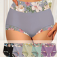 🌺 Damen High Waisted Baumwoll Slip Set – Blumenbedruckte Unterwäsche