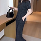 Eleganter Damen-Zweiteiler mit Kurzarm-Top und weiter Hose